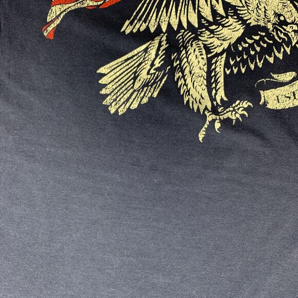 Home Of The Brave T-Shirt XL Blue Adult Short Sleeve Eagle American Flag Graphic - Picture 10 of 11